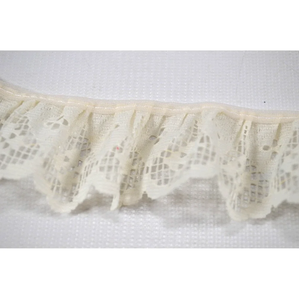 Vintage Lot of 4 Eyelet Trim Lace Crochet & Embroidered